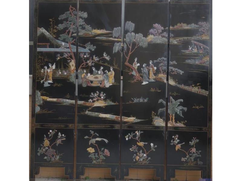 百宝嵌四扇屏风：历史与艺术结晶藏宝阁